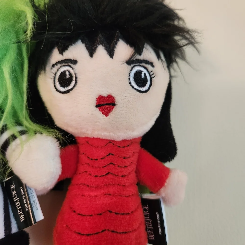 Beetlejuice Plush Dog Toys Squeaker Set Of 2 NWT